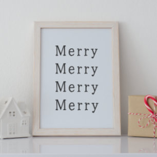 Modern Boho jul Merry Wall Art Skriv ut Poster