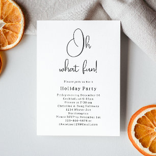 Modern Boho-jul Oh What Roligt Party Inbjudningar