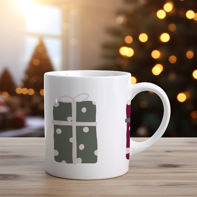 Modern Boho jul Polka-prick Kaffemugg (Skapare uppladdad)