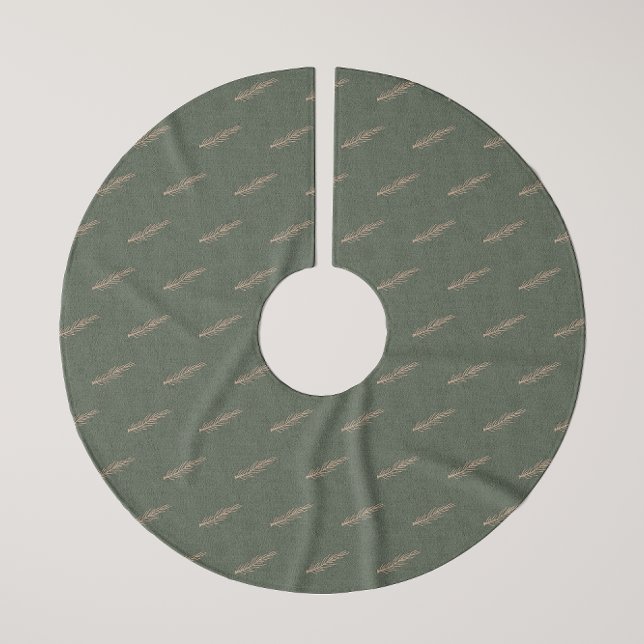 Modern Boho-julafton Grönt och Guld Träd Skirt Julgransmatta Borstad Polyester (Skapare uppladdad)