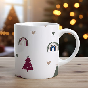 Modern Boho-jullån och hjärtutskrift Kaffemugg