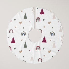 Modern Boho-jullervinnan och Heart Träd Skirt Julgransmatta Borstad Polyester