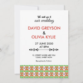 Modern Boho Korsstygns Sömlöst Folkpattern  Inbjudningar