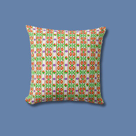 Modern Boho Korsstygns Sömlöst Folkpattern Kudde