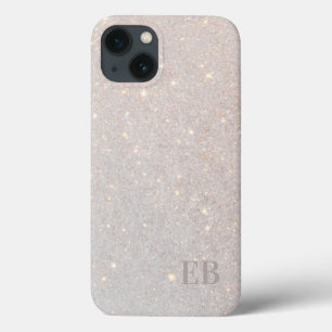 Modern Boho Kräm Glitter Subtila Initialer Monogra