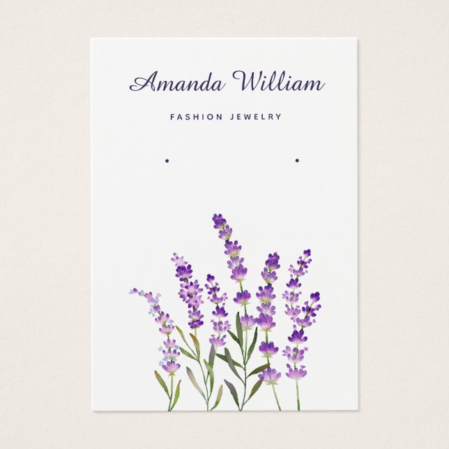 Modern Boho lavender blommigt - visning kort (Framsidan)
