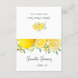 Modern Boho Lemon Sommar Bröllop-platskort Inbjudningar