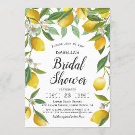 Modern Boho Lemon Sommar Inbjudningskort för möhip