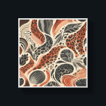 Modern Boho Leopard Print - Abstract Animal Skin a Canvastryck<br><div class="desc">A chic and trendy seamless pattern blending abstract leopard spots with fluid botanical shapes and organic lines. Featuring a warm earthy palette of terracotta,  charcoal,  and soft cream,  this design offers a sophisticated take on the classic animal print. Perfect for fashion textiles,  modern home wallpaper,  or stylish stationery.</div>