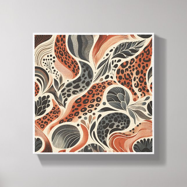 Modern Boho Leopard Print - Abstract Animal Skin a Canvastryck (Framsida)