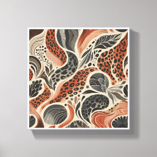 Modern Boho Leopard Print - Abstrakt Djurhud a Canvastryck