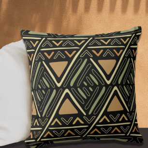 Modern Boho Lera Trasa Mönster Svarta Dekorativ ku Kudde