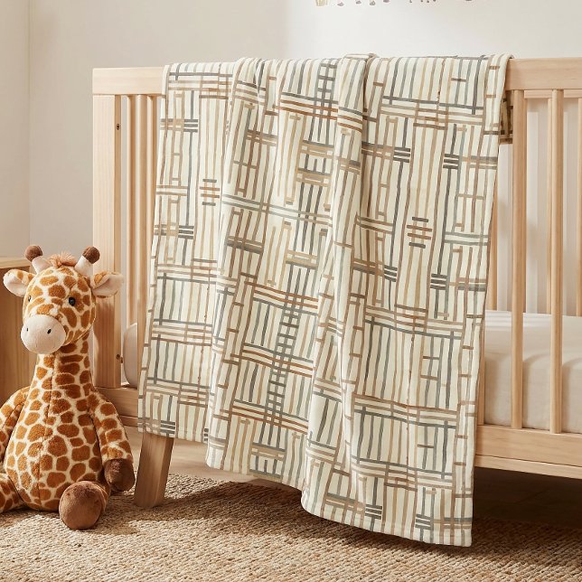 Modern Boho Linear Geometric ID1276 Fleecefilt (Skapare uppladdad)