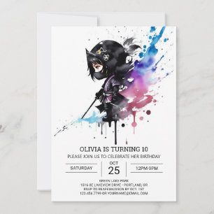 Modern Boho Little Ninja Birthday Inbjudningar