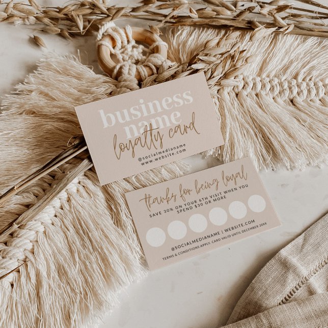 Modern Boho Loyalty Frimärke-kupong Tidsbeställning Kort (Modern Boho Loyalty Card)