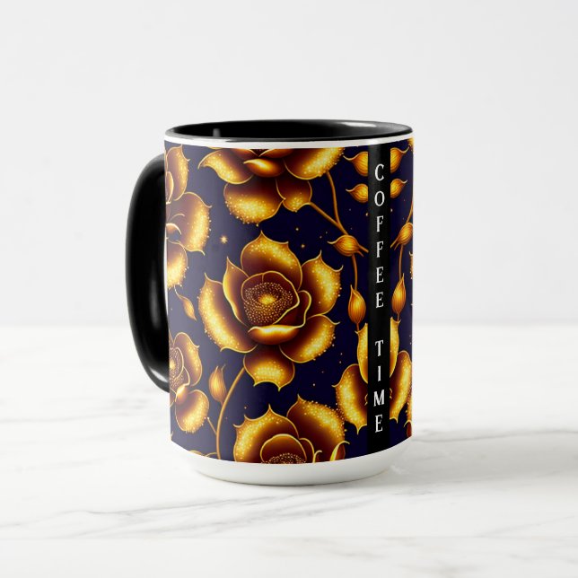 Modern Boho Luxury Guld Ro-samling Mugg (Framsida vänster)