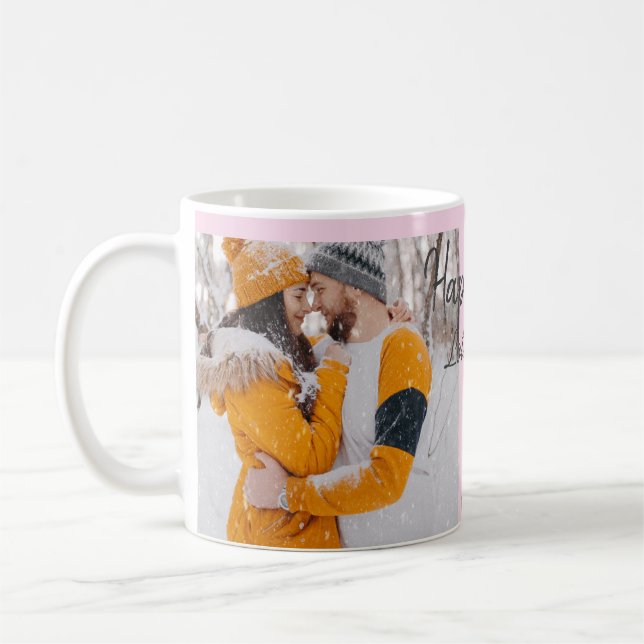 Modern boho lycklig-årsdagen lägger till namn-datu kaffemugg (Vänster)