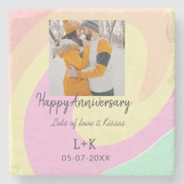 Modern boho lycklig-årsdagen lägger till namn-datu stenunderlägg