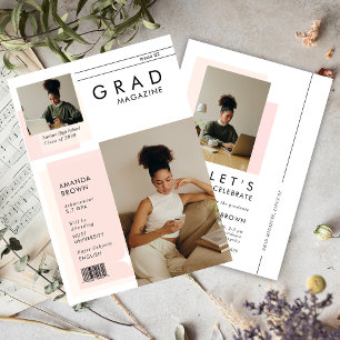 Modern Boho Magazine studenten-meddelande Inbjudningar