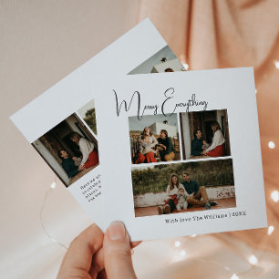 Modern Boho Merry Allt sex fotojul Julkort