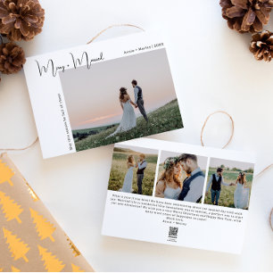 Modern Boho Merry och fyra foto jul Julkort