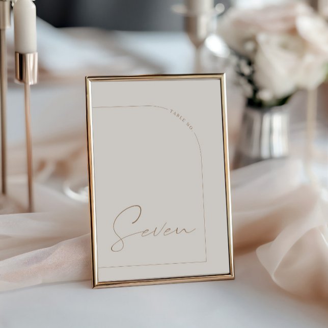Modern Boho Minimal Arch Bord Seven Bordsnummer (Modern Boho Minimal Arch Table Seven Table Number)