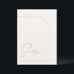 Modern Boho Minimal Arch Bord sex Bordsnummer<br><div class="desc">Designad att samordna med för "Arches Minimalist" bröllopsinbjudan. Om du vill ändra information klickar du på Information. Om du vill flytta texten eller ändra storlek, teckensnitt eller färg klickar du på Redigera med Design Verktyg. Visa samlingslänken på den här sidan om du vill se alla matchande objekt i den här...</div>