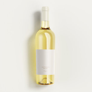 Modern Boho Minimalist Bröllop Vin Flaska tillbaka Mat Etikett