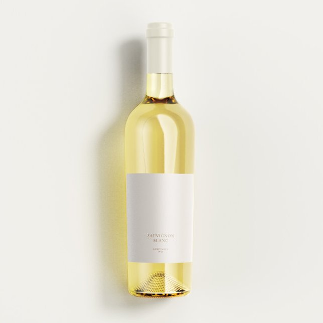 Modern Boho Minimalist Bröllop Vin Flaska tillbaka Mat Etikett (Skapare uppladdad)