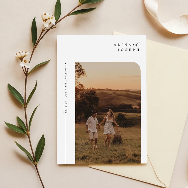 Modern Boho Minimalistisk Bröllopsinbjudan Inbjudningar (Skapare uppladdad)