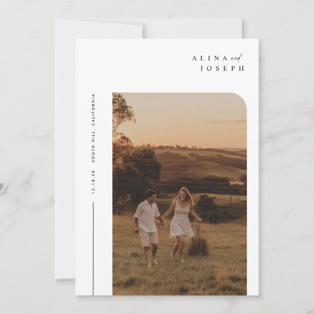 Modern Boho-minimalistisk bröllopsinbjudan Inbjudningar (Framsida)