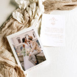 Modern Boho Monogram | Foto Bröllop Tack<br><div class="desc">Elegant och bröllop tack i ett vackert brev till ro rosa. Dessa professionellt designade kort är snabbt anpassade. Tack vare era kort i bröllop kan ni uttrycka er perfekt till familj och vänner för deras hjälp, stöd, kärlek, vänskap och generositet, inte bara på er bröllopsdag utan under alla år. Lägg...</div>