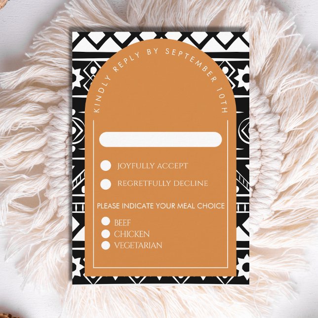 Modern Boho Mönster Bröllop Arch Burnt Orange OSA Kort (Skapare uppladdad)