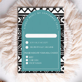 Modern Boho Mönster Bröllop Arch Grönt OSA Kort