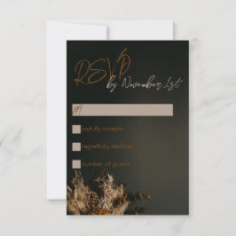 Modern Boho Mörk Rustic Blommigt Bröllop OSA Card Kort
