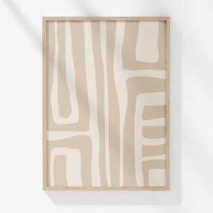 Modern Boho Neutral Linje Abstrakt Väggkonsttryck Poster