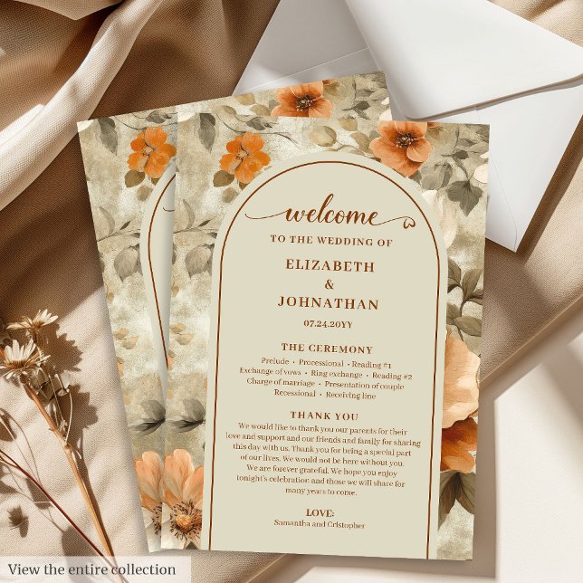 Modern Boho Neutral Rost Beige Salvia Blommig Prog Program (Modern Boho Neutral Beige Sage Floral Program)