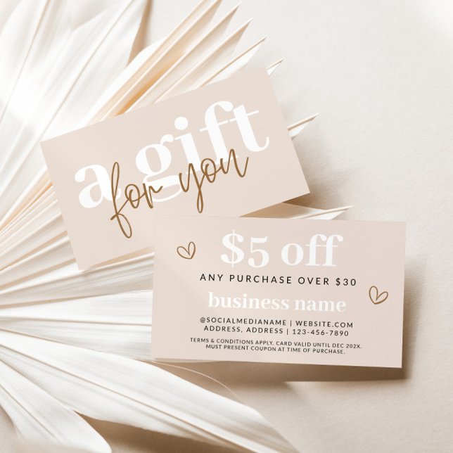 Modern Boho Neutralt-kupongränta Rabattkort (Modern Boho Coupon Discount Card)