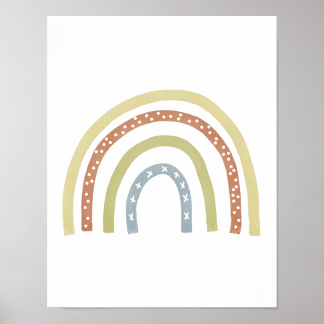 Modern Boho Neutralt Rainbow Poster (Framsidan)