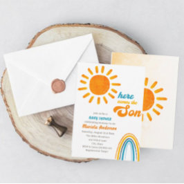 Modern Boho Nursery Mobile Baby Shower-inbjudan Inbjudningar