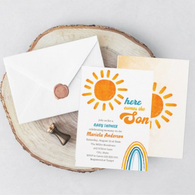 Modern Boho Nursery Mobile Baby Shower-inbjudan Inbjudningar (Skapare uppladdad)