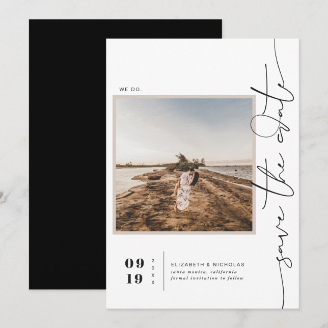 Modern Boho Öken | Fyrkantig Foto Spara Datum Datumet (Fram/baksida)