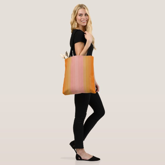 Modern Boho Orange and Rosa Tote Bag Tygkasse (På modell)