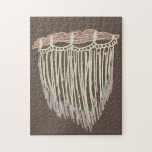Modern Boho Organisk Makrame Konst Doodles Pussel