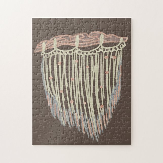 Modern Boho Organisk Makrame Konst Doodles Pussel (Vertikal)