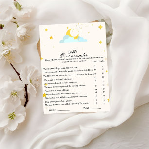 Modern boho över eller under babyduschspel vykort