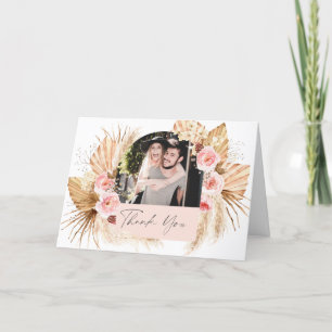 Modern Boho Pampas Grass Blommigt Arch Photo bröll Tack Kort