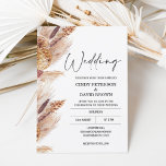 Modern Boho Pampas Grass bröllopsinbjudan Inbjudningar<br><div class="desc">Eleganten Boho Boho Pampas Grass bröllopsinbjudning Boho kallade till bröllopsinbjudan med en blommigt arrangemang med pampasgräs. Rubriken för kalligrafi är en bild som kan tas bort. Baksidan av inbjudan är en vanlig terracotta färg som också kan ändras. Den här utformningen är perfekt för en modern boho,  temat bröllop.</div>