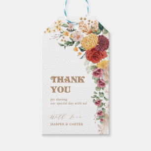 Modern Boho Pampas Grass Flower Greenery Favors fa Presentetikett