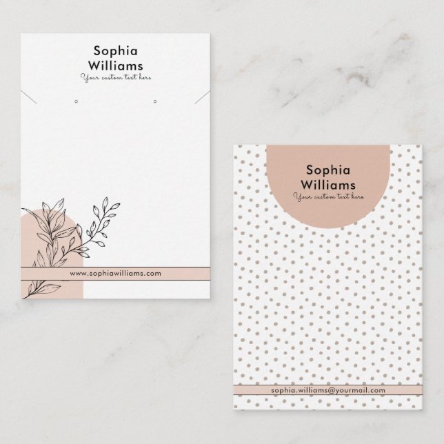 Modern Boho Pastel Necklace & Earring Visning Card (Fram/baksida)